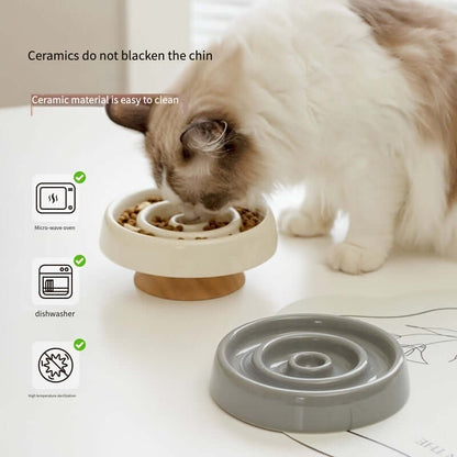 Ceramic Slow Feeder Bowl — Healthier Eating Habits for Dogs and Cats