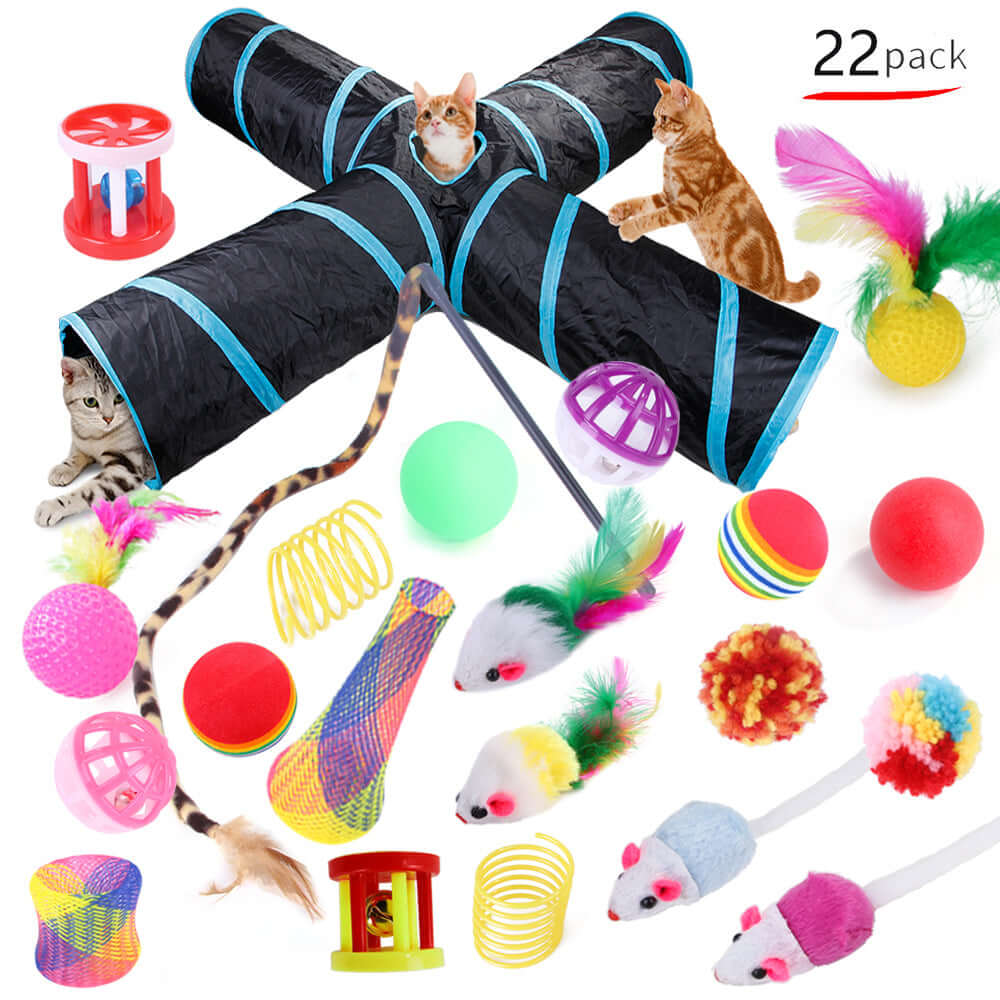 Complete Cat Toy Set with Tunnel — Hours of Play in One Bundle