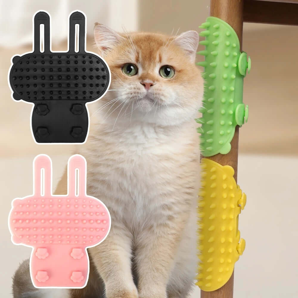 Corner Self-Grooming Cat Scratcher — Your Cat’s Personal Spa, Attached to Any Wall