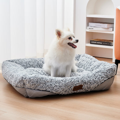 Anti-Anxiety Swirl Rose Velvet Dog Bed