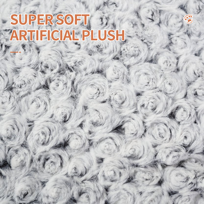 Anti-Anxiety Swirl Rose Velvet Dog Bed