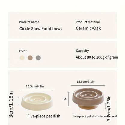 Ceramic Slow Feeder Bowl — Healthier Eating Habits for Dogs and Cats