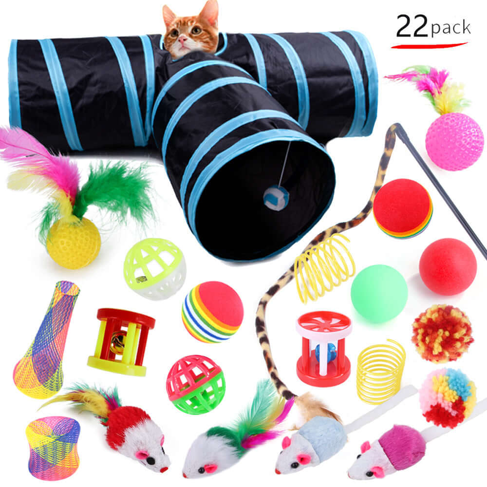 Complete Cat Toy Set with Tunnel — Hours of Play in One Bundle