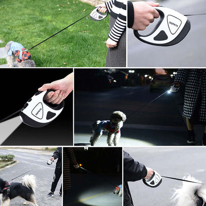 LED Retractable Dog Leash — 5-Metre Freedom with Built-in Night Safety Light